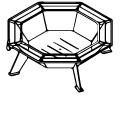 Octagonal Cottager Fire Pit line drawing