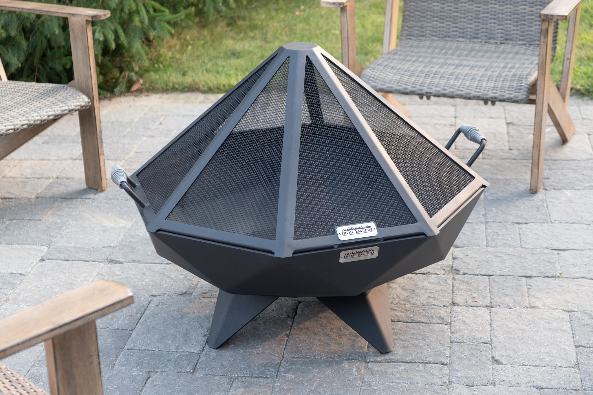 3′ Polygon Bowl Full Size Outdoor Fire Pit Iron Embers