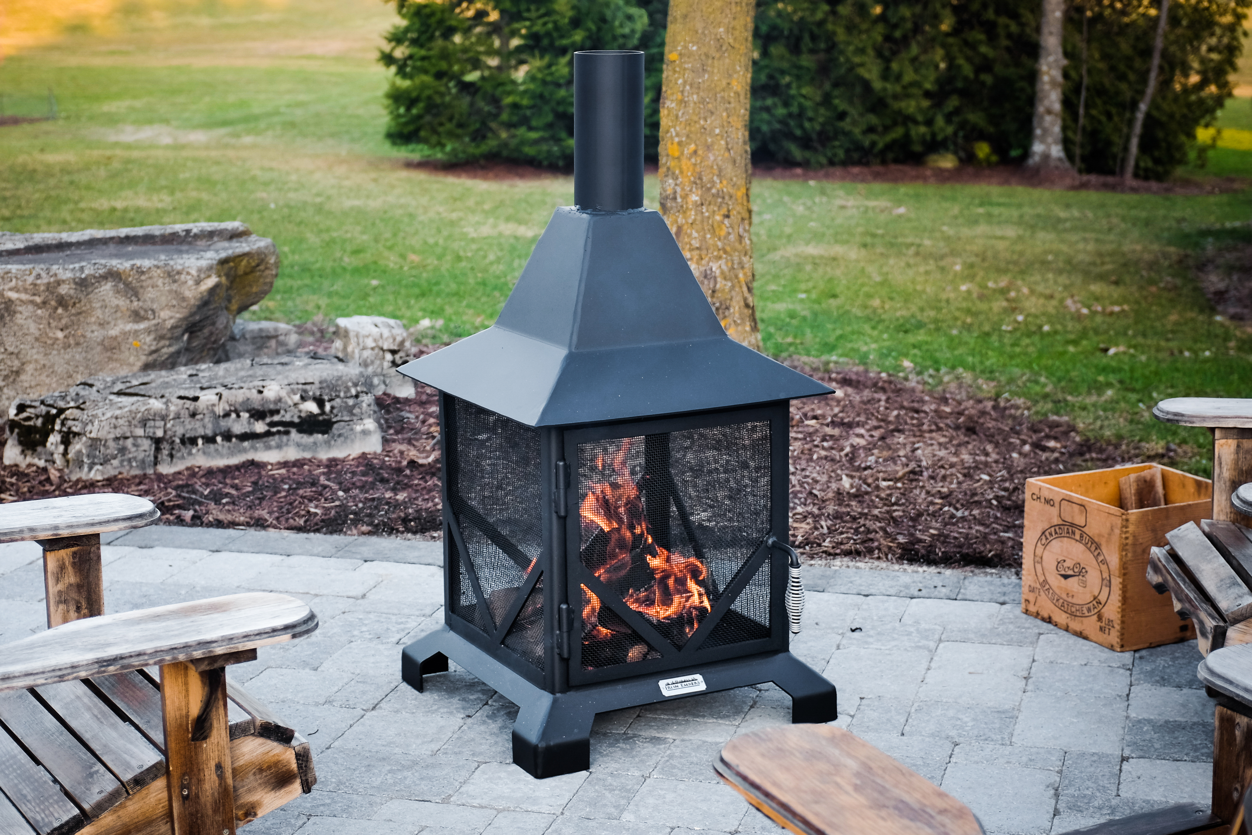 Large Fire Place Grill Garden Grill Grill Chimney Garden Fireplace Outdoor Fireplace Black High Pyramid