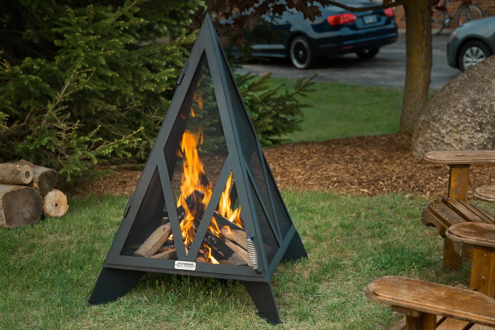 4′ Pyramid | Fully Contained Outdoor Fireplace Iron Embers