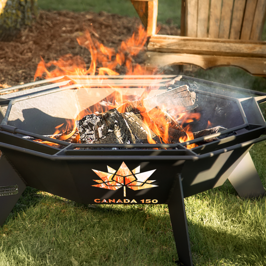Octagonal Cottager Fire Pit Cooking Iron Embers