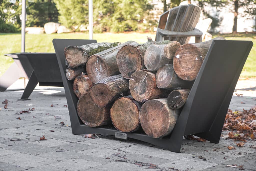 4′ Tamarack Log Holder Iron Embers