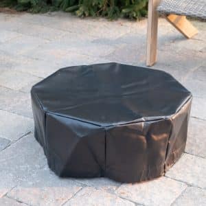 Tarp cover for a small steel fire pit