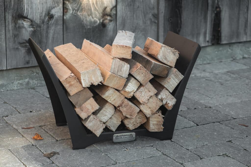 Convenient wood storage in the tamarack log holder