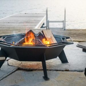 3' cottager fire pit near a lake
