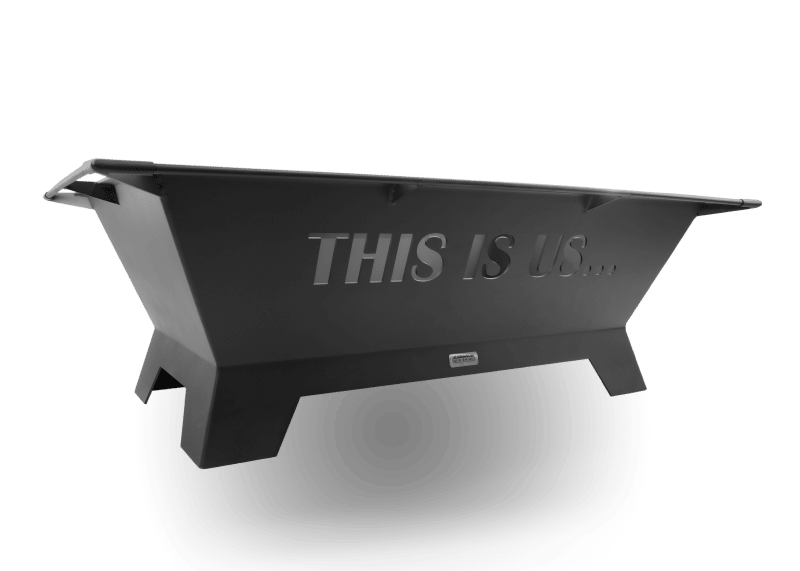 PNG of fire pit with 'this is us' cutout