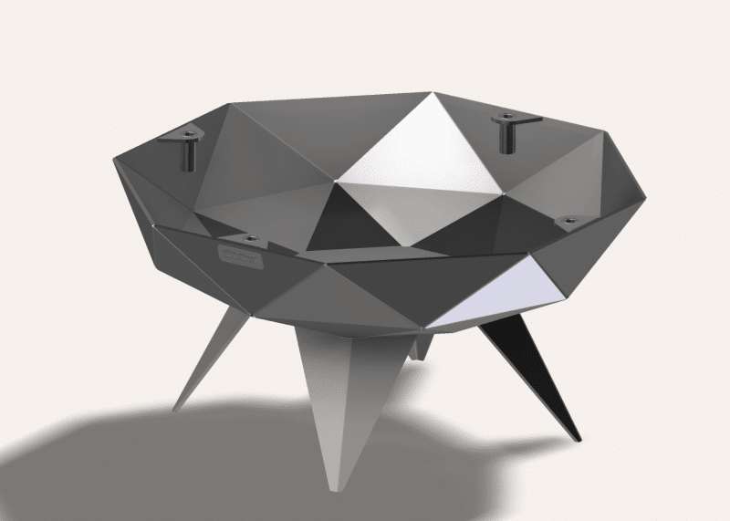 CAD model of custom tall polygon bowl