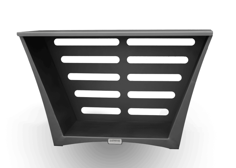 PNG of custom log holder with back airflow slots