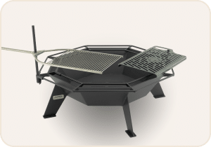 Fire pit with 2 BBQ grills
