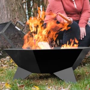 Hexagon fire pit close up